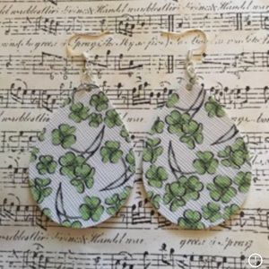 St. Patrick’s Day faux leather earrings